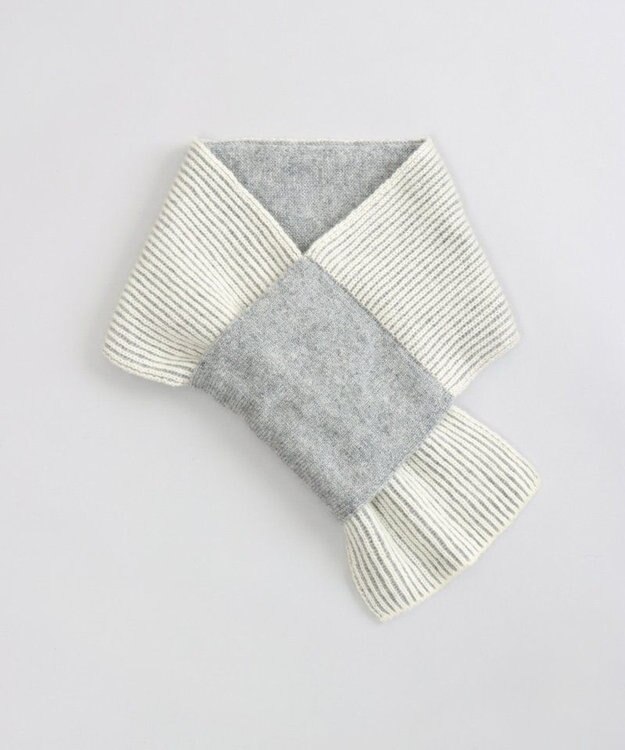 AURORA LANVIN COLLECTION（ランバン コレクション） カシミヤ１００％ニットキャンディマフラー シルバーグレー