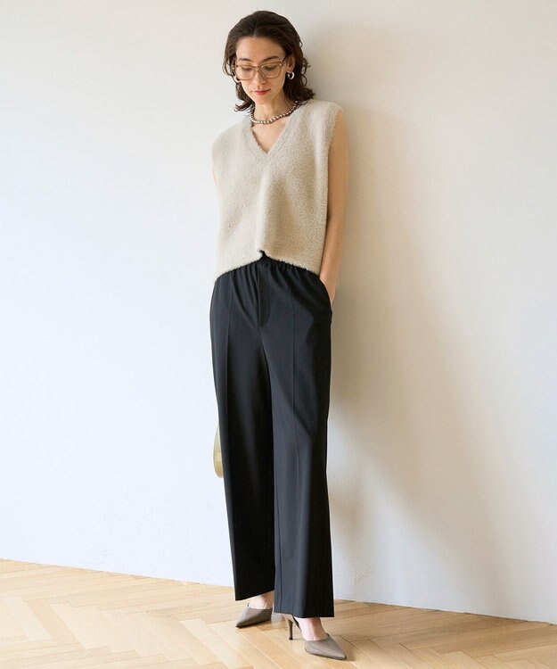 UNFILO L ナイロンシャギー ベスト グレージュ