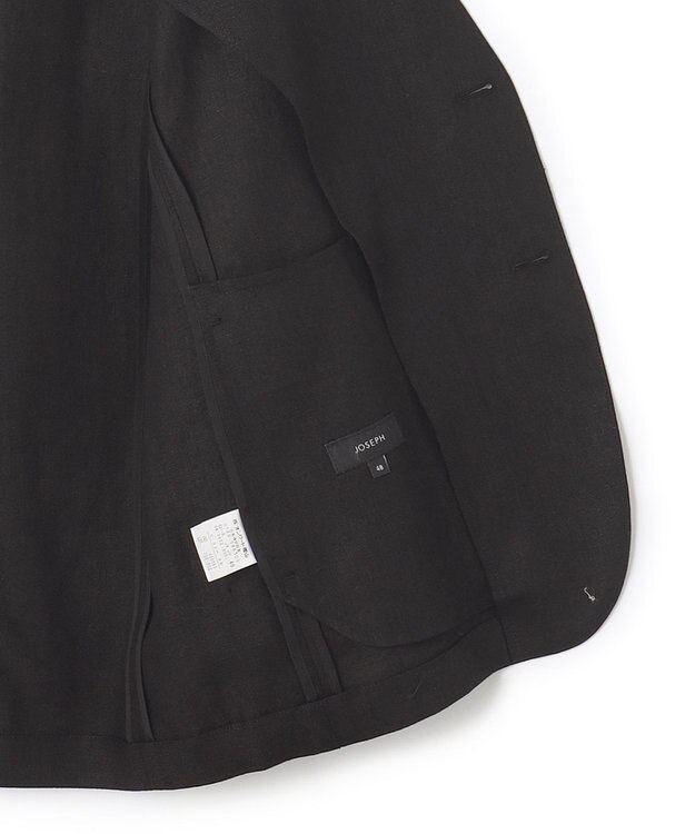 JOSEPH HOMME ペアースキンリネン　ノーカラージャケット ブラック系