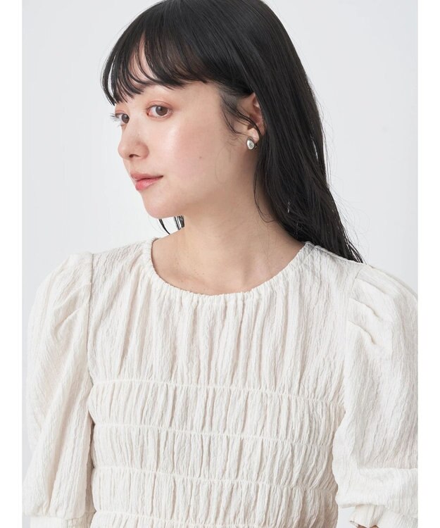 earth music&ecology ポコポコシャーリングトップス White