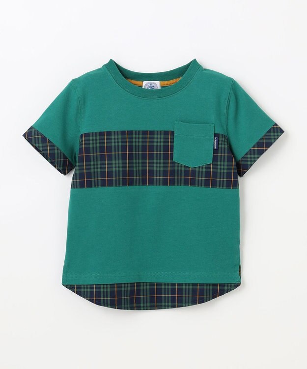J.PRESS KIDS 【110-130cm】マドラスＴシャツ グリーン系