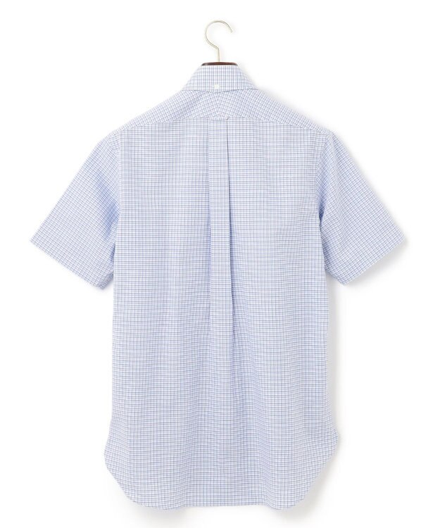 J.PRESS MEN 【EXTRA COMFORT / 形態安定・ストレッチ・抗菌防臭・速乾】ピンオックス ファンシーチェック 半袖シャツ/B.D. サックスブルー系3