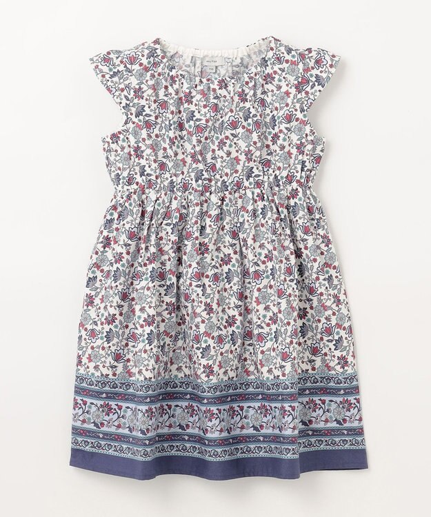 ANY KIDS プリント サマー ワンピース ネイビー×モロッカン