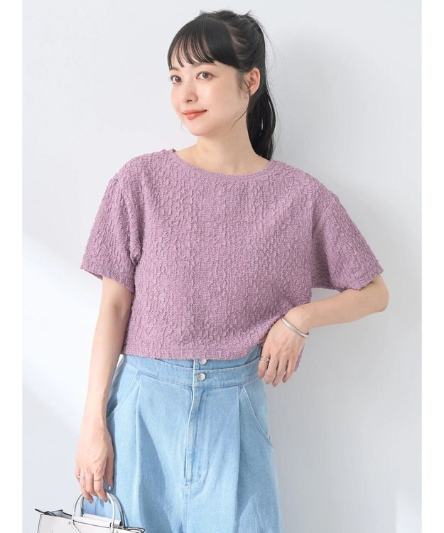 earth music&ecology ホイップ風ジャガードプルオーバー Pink