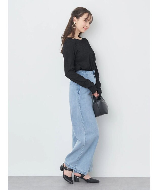 earth music&ecology うねうねプルオーバー Black