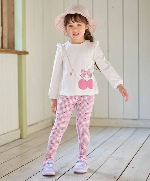 ANY KIDS 【WEB限定】7days プリント 長袖Tシャツ オフホワイト×ポシェット