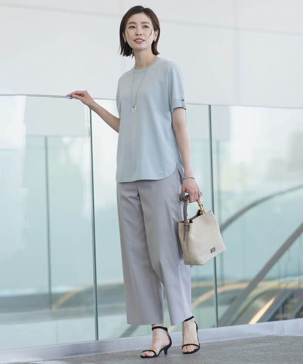 J.PRESS LADIES 【2way】 バンブー カゴ バッグ ナチュラル×モカ系