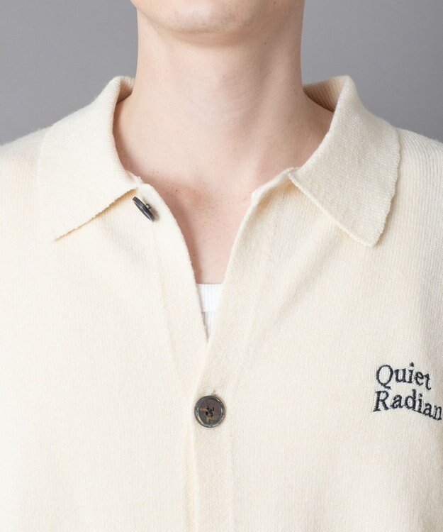 WEGO 【ユニセックス着用ITEM】ワンポイントニットシャツ（LS） オフホワイト