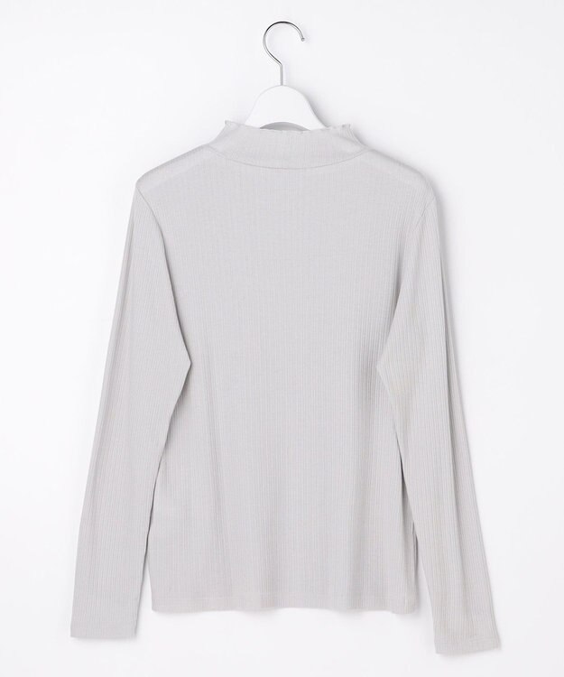J.PRESS LADIES シルク混ベアテレコ ハイネック シアー カットソー ライトグレー系