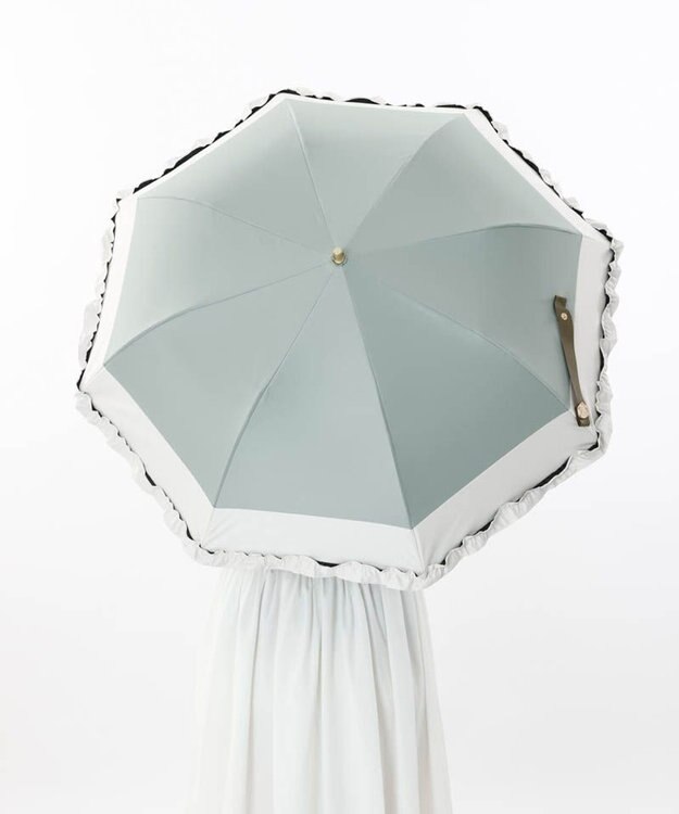 AURORA Beaurance （ビューランス）バイカラーフリル晴雨兼用パラソル（折りたたみ傘） ミントグリーン