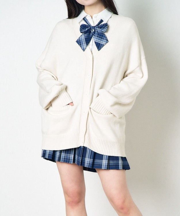 WEGO 【SCHOOL ITEM】ニットカーディガン オフホワイト