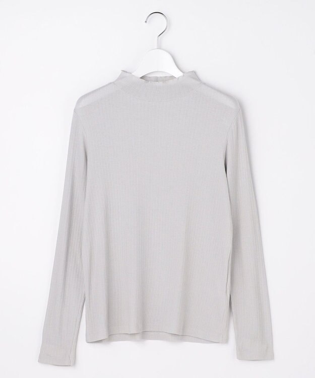 J.PRESS LADIES シルク混ベアテレコ ハイネック シアー カットソー ライトグレー系