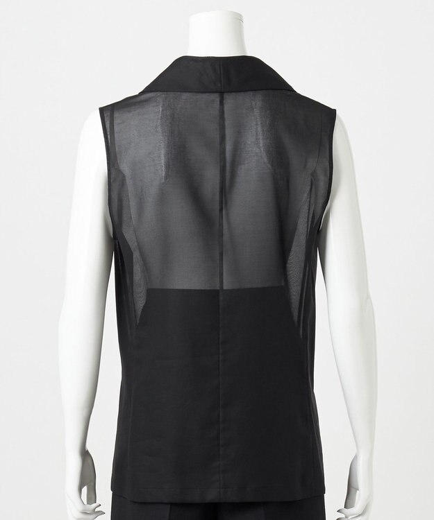 23区 L 【エステータ】コットンオーガンジー ブラウス ブラック系