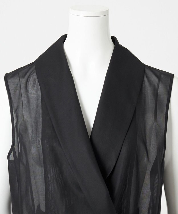 23区 L 【エステータ】コットンオーガンジー ブラウス ブラック系