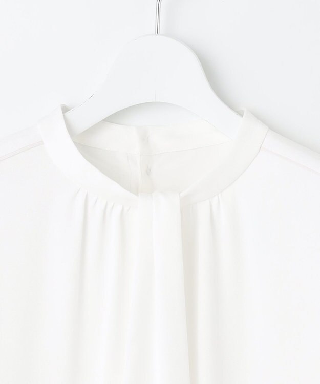 J.PRESS LADIES ジョーゼット モックネック カットソー ホワイト系