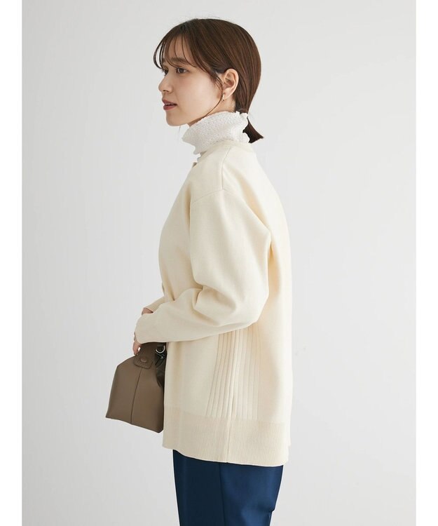 Green Parks かるい クルーネックカーディガン Off White