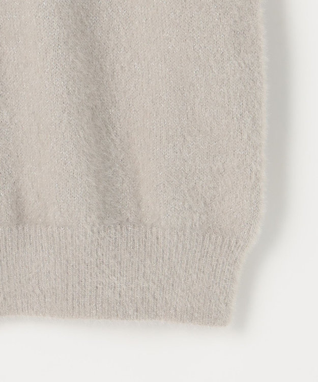 ANY SIS 【2SET】フェザー ニット × フロッキー スカート ライトグレー×ブラック