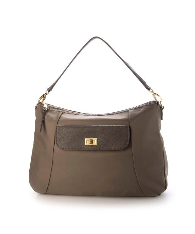 UNBILLION ペルケ perche / ナイロン牛革ヒネリかぶせ2wayトート GY