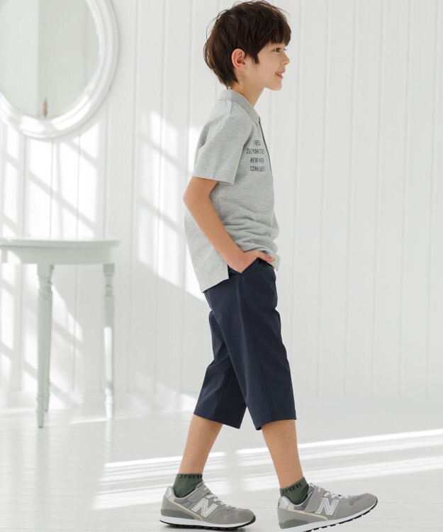 J.PRESS KIDS 【撥水】【140-170㎝】ナイロンストレッチクロス ７分丈パンツ ネイビー系