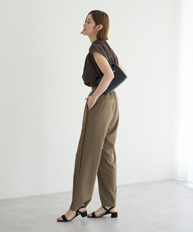 YECCA VECCA スモッキングピンタックシャツ Brown