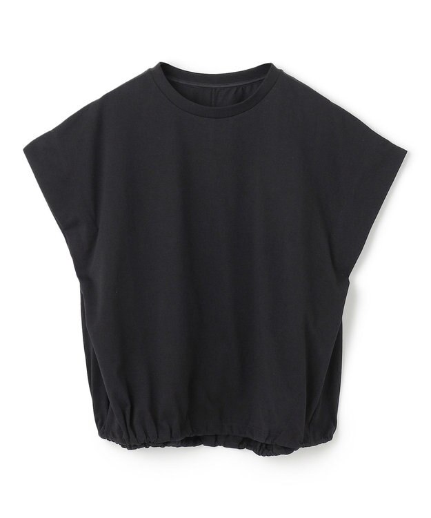 UNFILO L フレンチスリーブ ドロストTシャツ ブラック