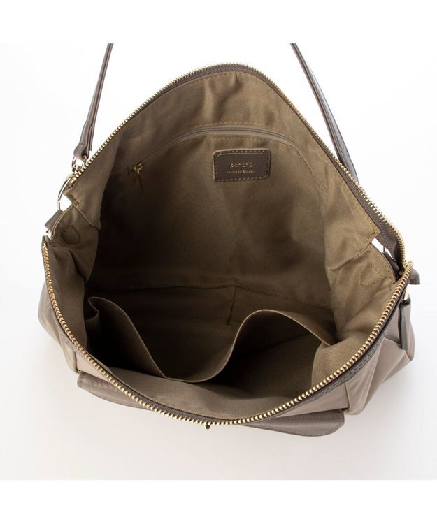 UNBILLION ペルケ perche / ナイロン牛革ヒネリかぶせ2wayトート GY