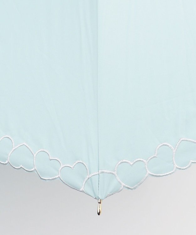 MOONBAT 【一級遮光】FURLA 晴雨兼用長傘 ハート刺繍 ミントグリーン