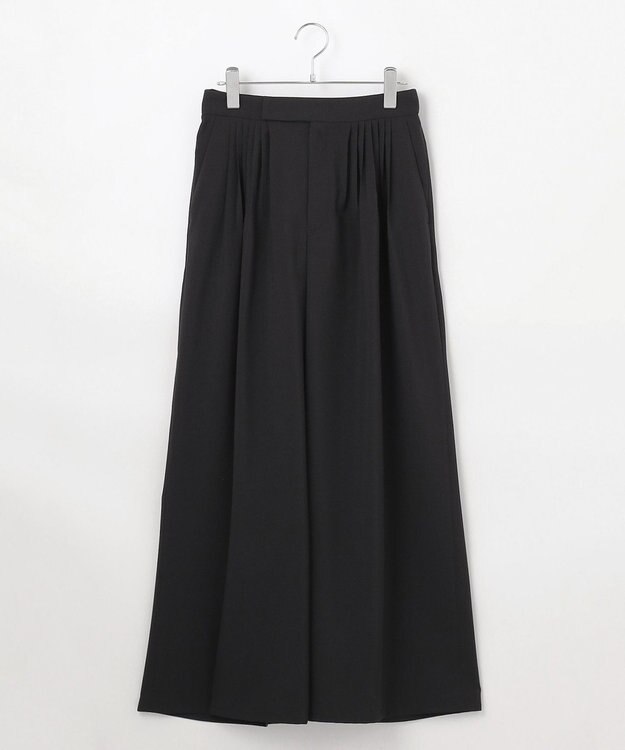 #Newans 【洗濯機可能/ストレッチ】ベリーワイドパンツ ブラック