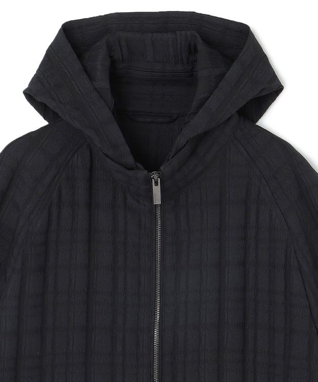 JOSEPH HOMME グレンチェックジャガードストレッチ  フ―ディーブルゾン ブラック系