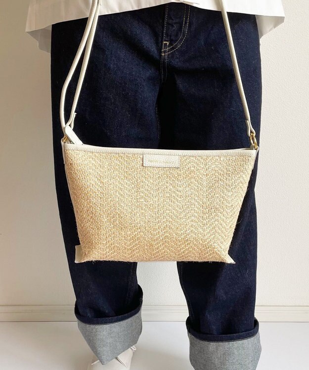 Hekhèr Le Style de Vie 【日本製 】ジュート×牛革 ショルダーバッグ ホワイト