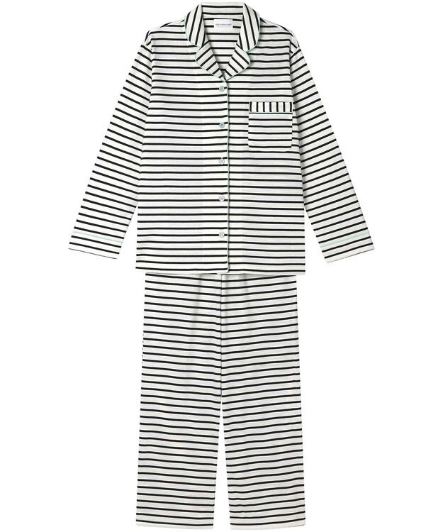 une nana cool 【綿混】ポンチボーダーパジャマ アイボリー