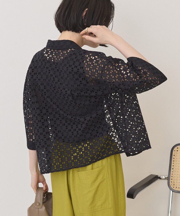 AMERICAN HOLIC 刺繍ショート半袖シャツ Black