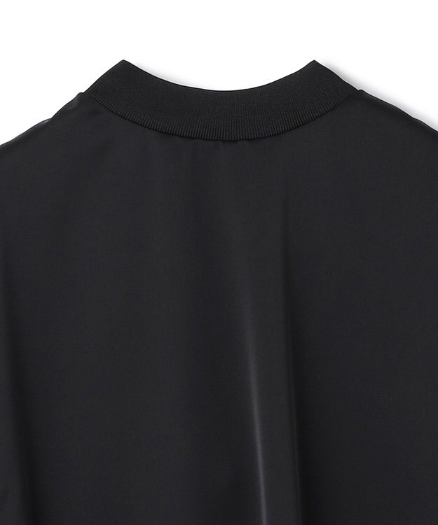 uncrave ライトダブルサテン タックブラウス ブラック