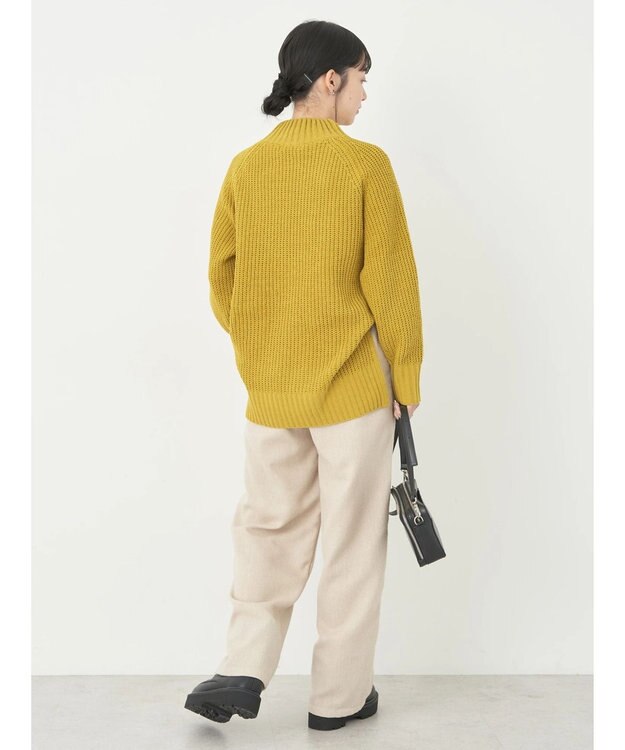 earth music&ecology マットベロアモールチュニック Mustard