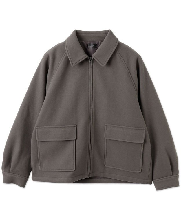 WEGO 【ユニセックス着用ITEM】メルトンショートZIPブルゾン ダークグレー