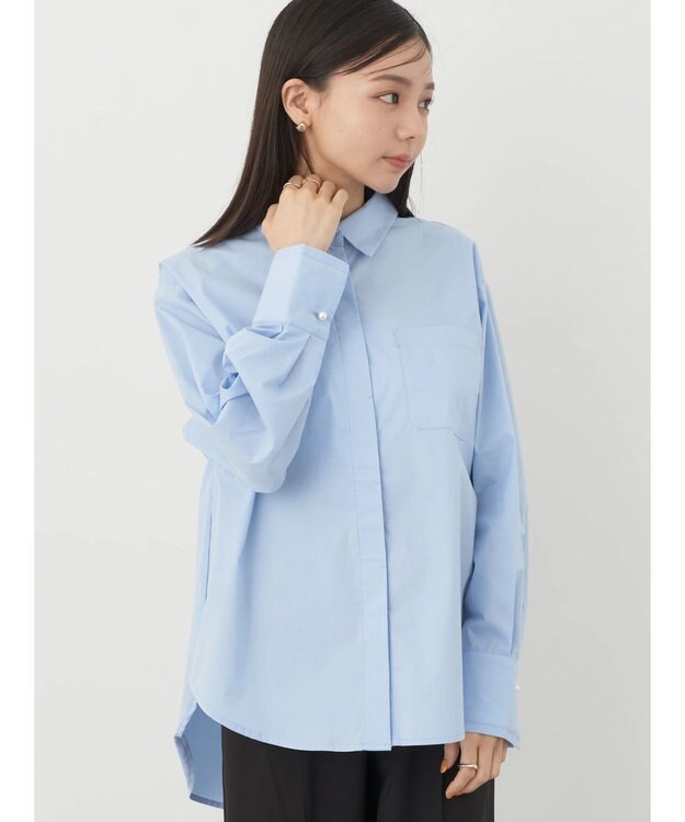 earth music&ecology パールボタンシャツ Sax