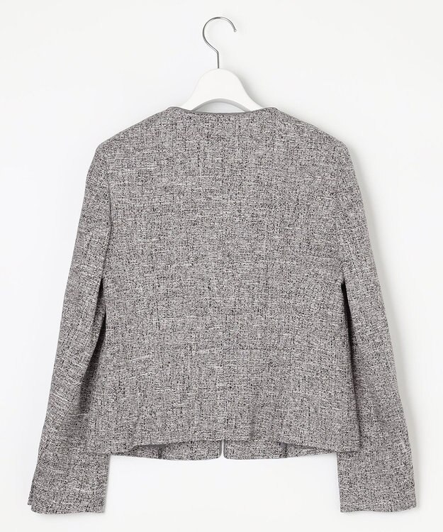 J.PRESS LADIES 【セットアップ対応】Light Tweed ノーカラー ジャケット ブラック系5