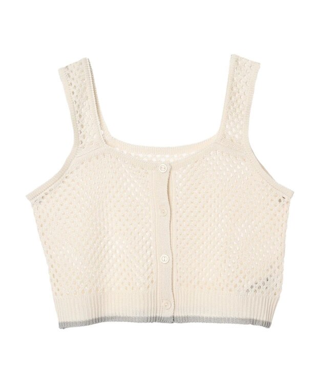 CRAFT STANDARD BOUTIQUE 配色メッシュニットビスチェ Ivory