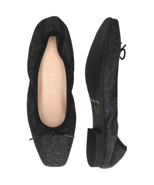 Bridget Birkin ＜抗菌消臭＞【Bridget Birkin】スクエアデイリーバレエシューズ ブラック雑材