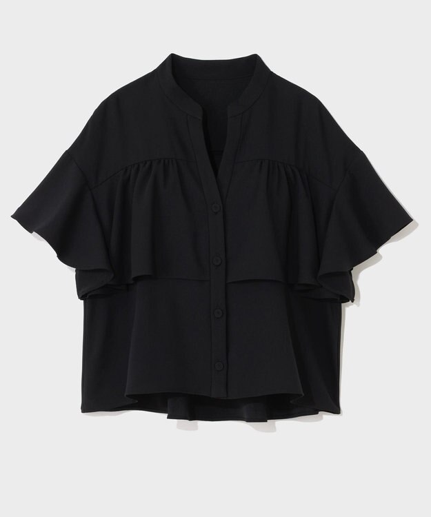 GRACE CONTINENTAL ラッフルレイヤードブラウス ブラック