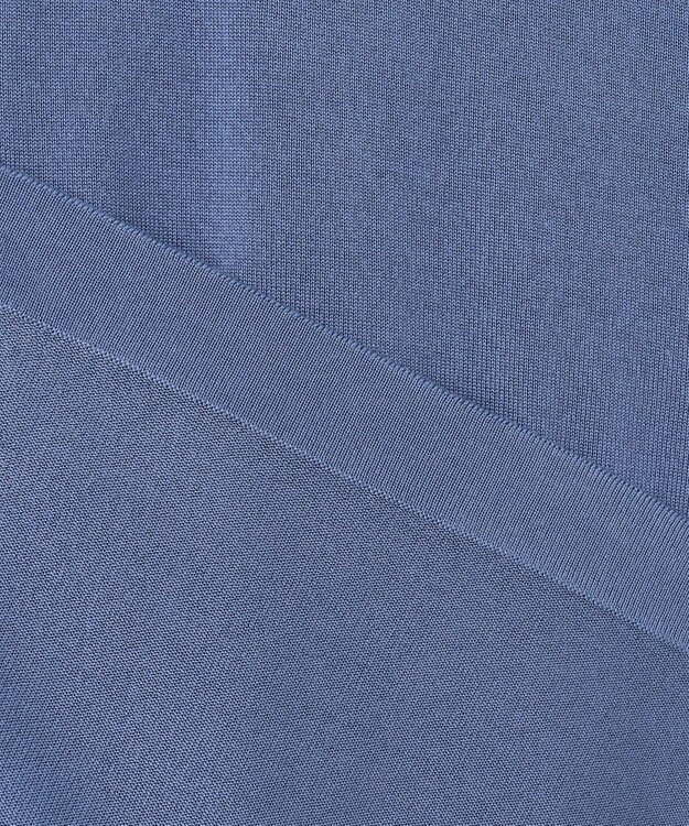 自由区 【カタログ掲載・接触冷感・UVケア・洗える】ドレーピードルマンスリーブ ニットソー ライトブルー