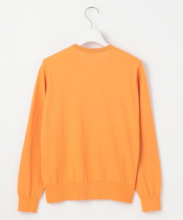 J.PRESS LADIES 【洗える】BASIC HT COTTON クルーネック カーディガン オレンジ系