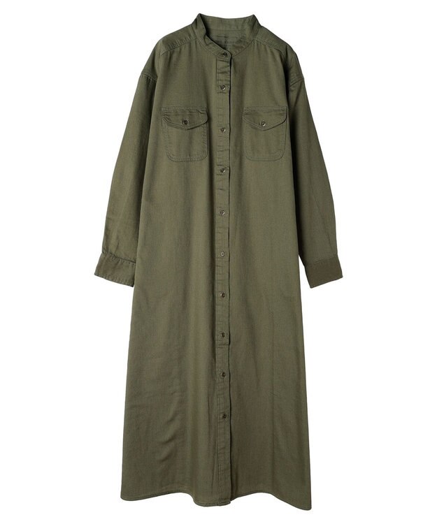 AMERICAN HOLIC ツイルＷポケットＡラインワンピース Khaki