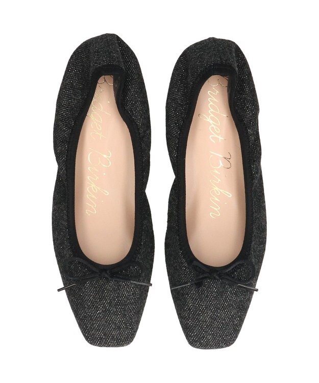 Bridget Birkin ＜抗菌消臭＞【Bridget Birkin】スクエアデイリーバレエシューズ ブラック雑材
