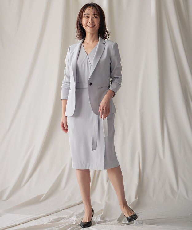 BEIGE， 【WEB＆一部店舗限定・L-size】CINDY / ラップドレス Ice blue × White