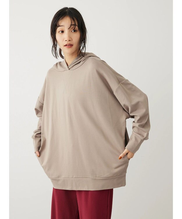 CRAFT STANDARD BOUTIQUE ポンチオーバーサイズパーカー Gray Beige