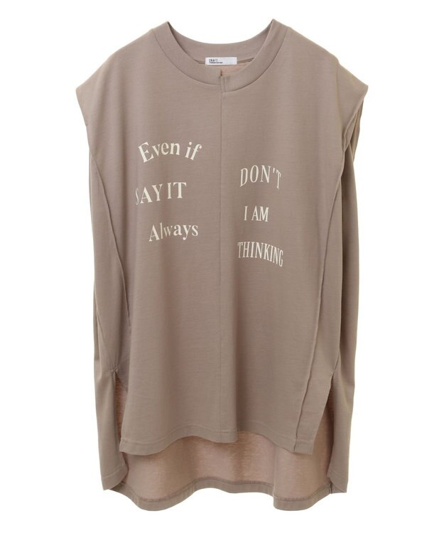 CRAFT STANDARD BOUTIQUE リメイクロゴノースリーブTee Pink Beige