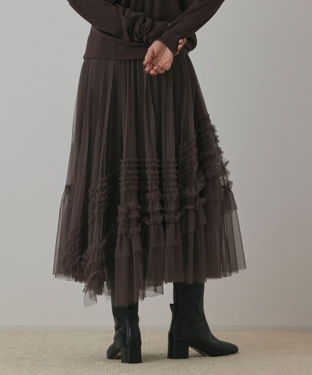 GRACE CONTINENTAL イレギュラ－チュ－ルスカート ブラウン