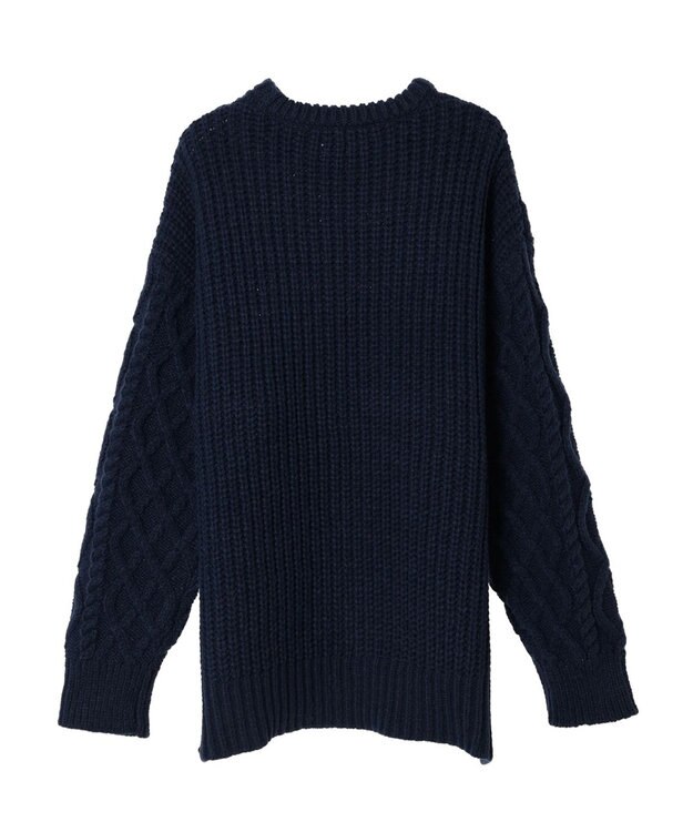 CRAFT STANDARD BOUTIQUE ブラッシングケーブルニット Navy