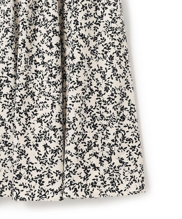 23区 L 【洗える】シャドーリーフプリント ワンピース アイボリープリント